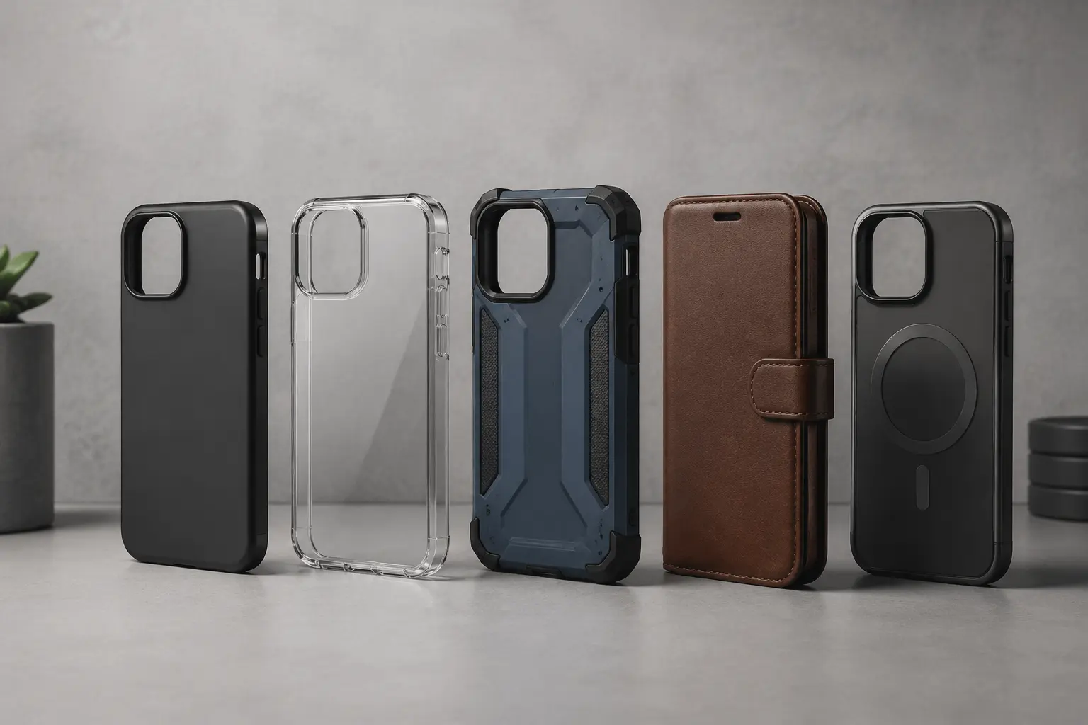 Slim, clear, rugged, wallet and magnetic phone case styles compared