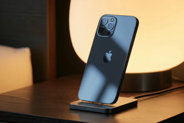 iPhone connecting to MagSafe charger.