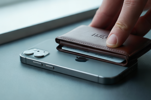 MagSafe wallet with cards on iPhone