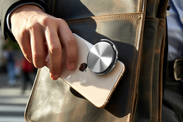 Secure MagSafe wallet on iPhone during commute